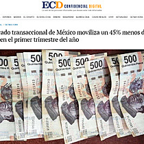 El mercado transaccional de Mxico moviliza un 45% menos de capital en el primer trimestre del ao